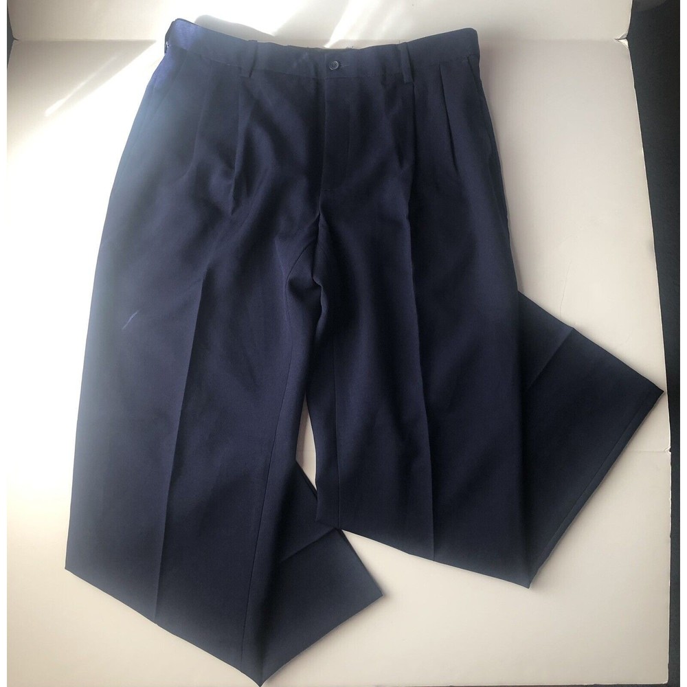 Geoffrey Beene Sz 36 X 32 Navy Blue Dress Pants NWT